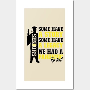 Pandemic Graduation | Black And Yellow  Text Boys Funny Graduation Posters and Art